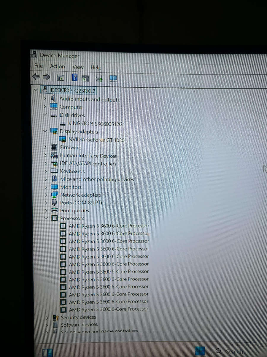 PC Box - Ryzen 5 3600, A320M, 16gb RAM, 500gb SSD, 1030 2gb