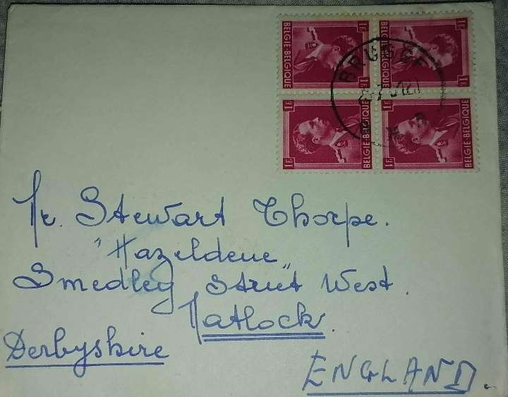 TETE -BECHE BELGIE BLOCK OF 4, OLD COVER