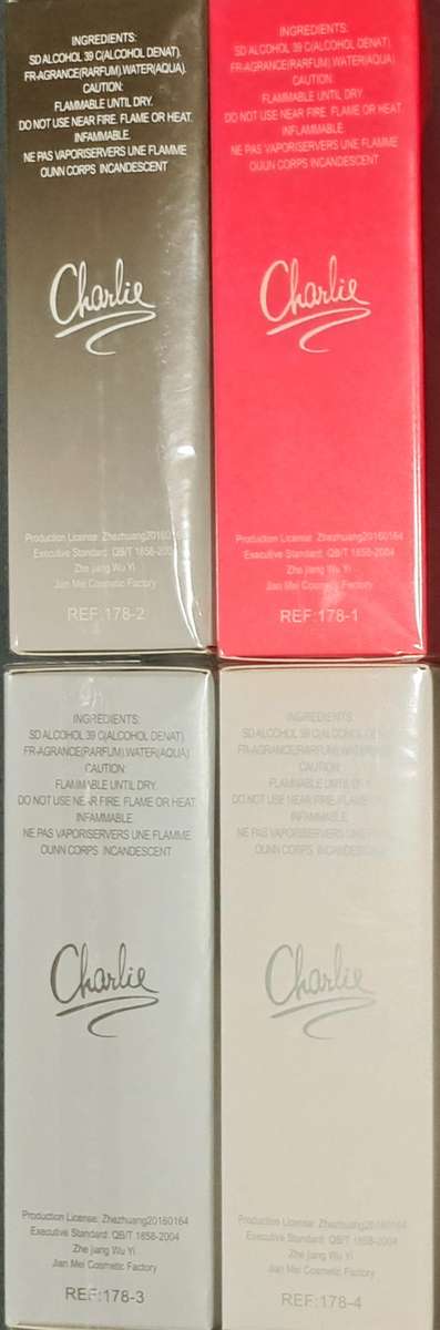 CHARLIE BLACK, RED ,SILVER & WHITE NATURAL SPRAY **EAU DE PARFUM ** 4×100ML** SEALED** NEW**