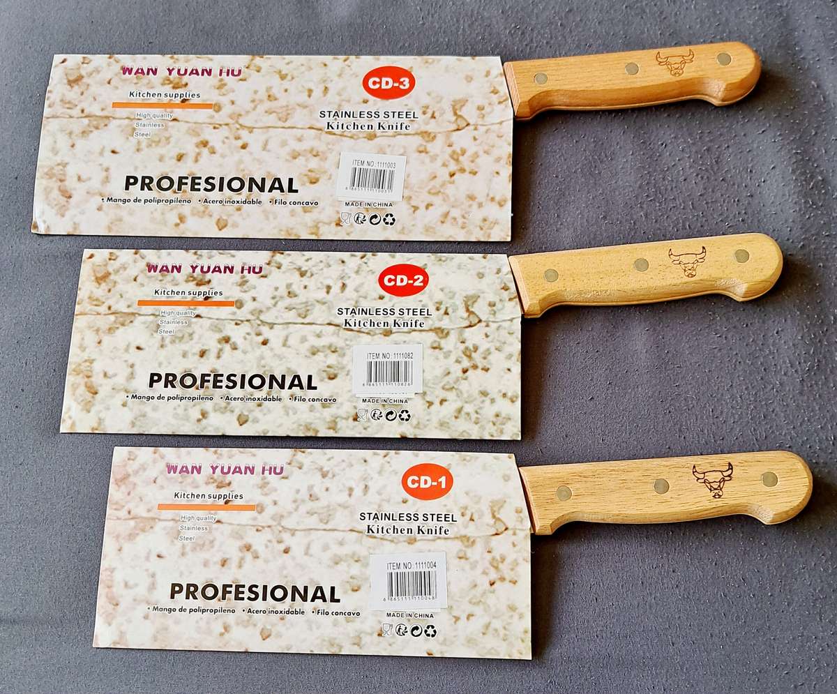 CLEAVER KNIVES SET OF 3 **NEW**