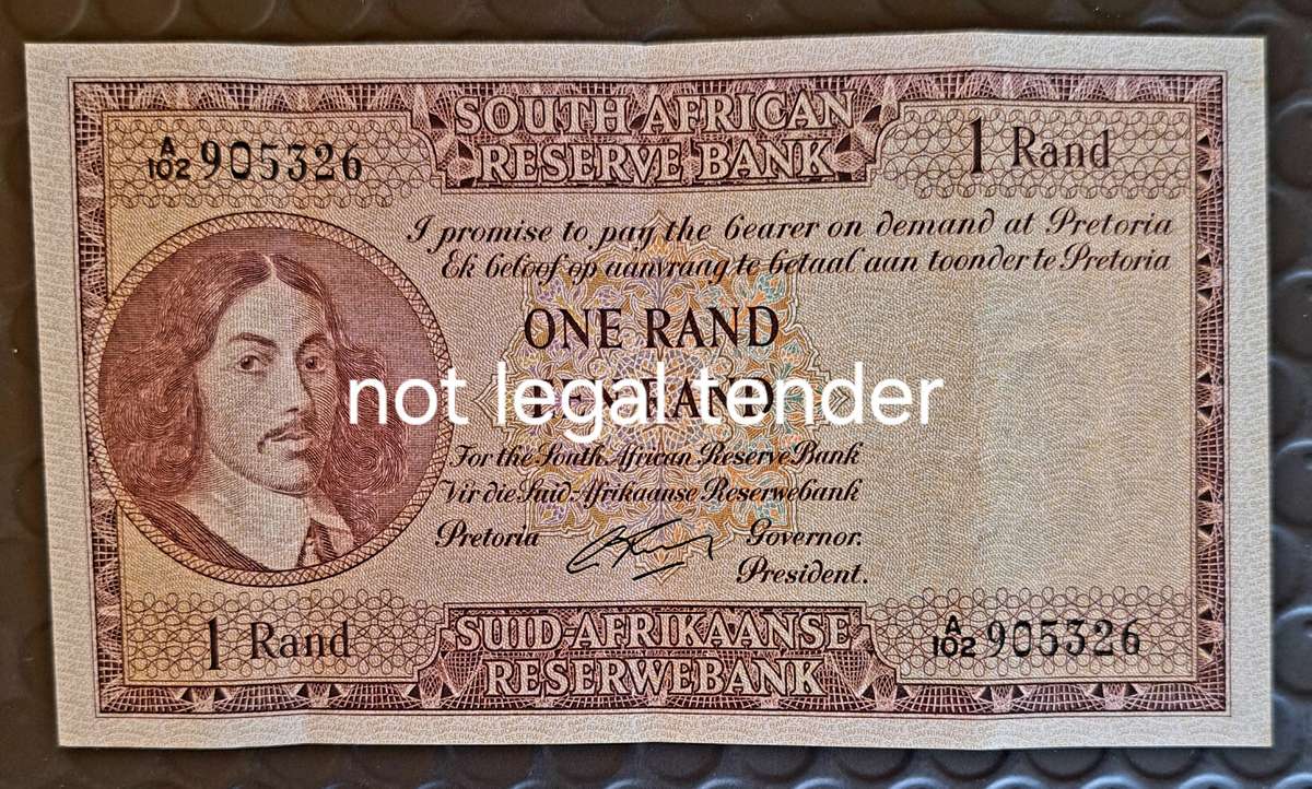 SOUTH AFRICA R1 BANK NOTE A 102 905326 **G RISSIK **