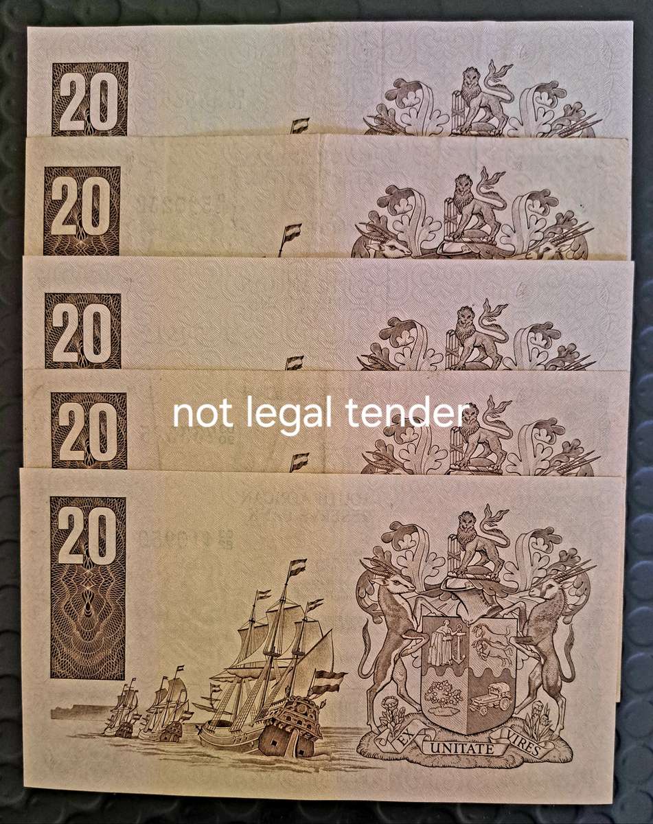 5 x  R20 BANK NOTES OF SOUTH AFRICA. **G DE KOCK ** UNC ** NEW**