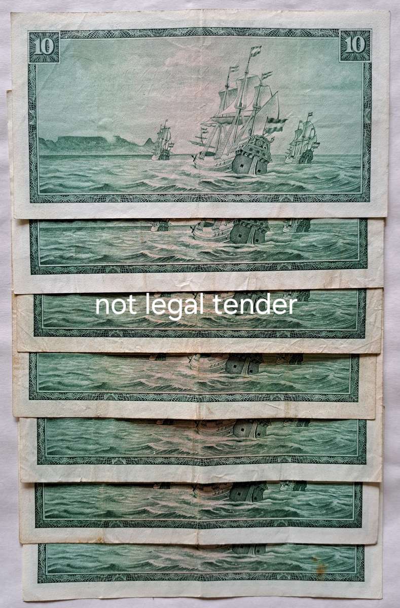 7 x R10 SOUTH AFRICA BANK NOTES ( TW.DE JONGH ).