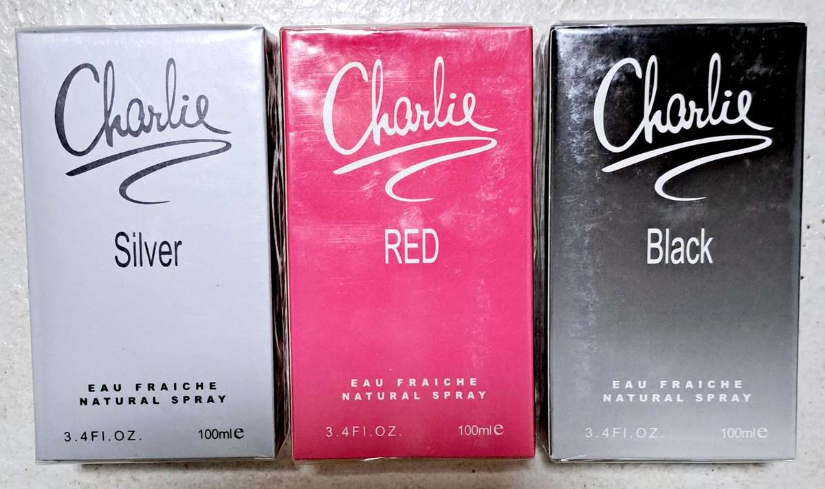 Natural Spray "For Him & Her" "Charlie" "Black + Silver  + Red" 3 × 100ml "