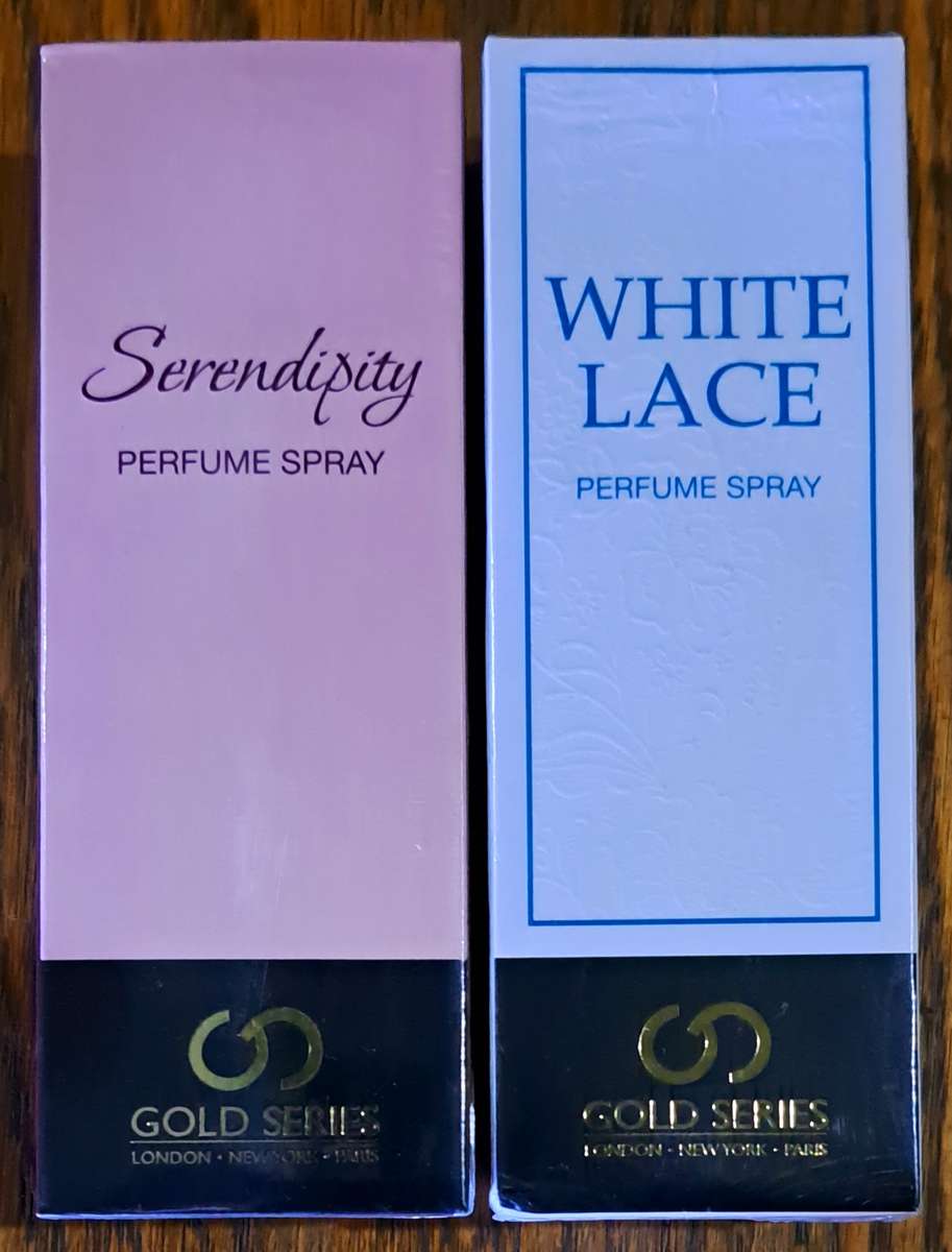 Serendipity & white lace natural spray 2 x 100ml  sealed new. Gold series.