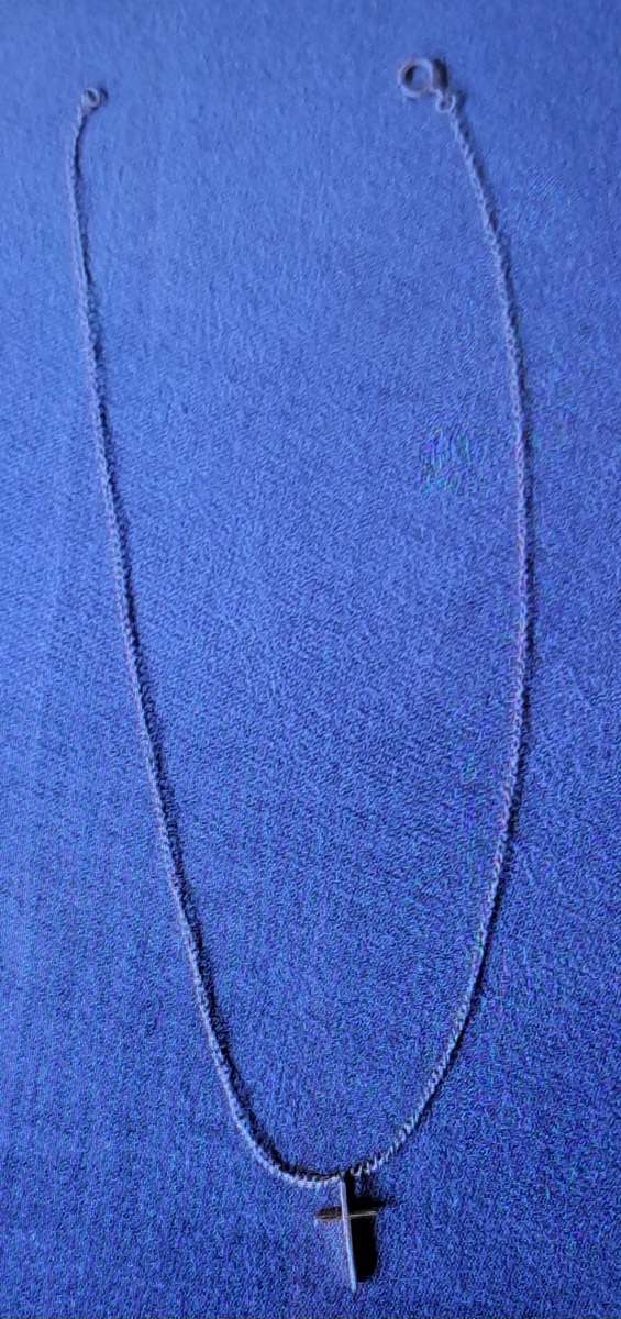 Vintage ppc 14K BF Cross pendant chain yellow gold --Religious Jewellery.