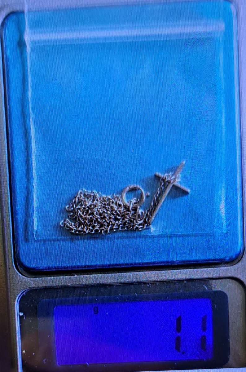 Vintage ppc 14K BF Cross pendant chain yellow gold --Religious Jewellery.