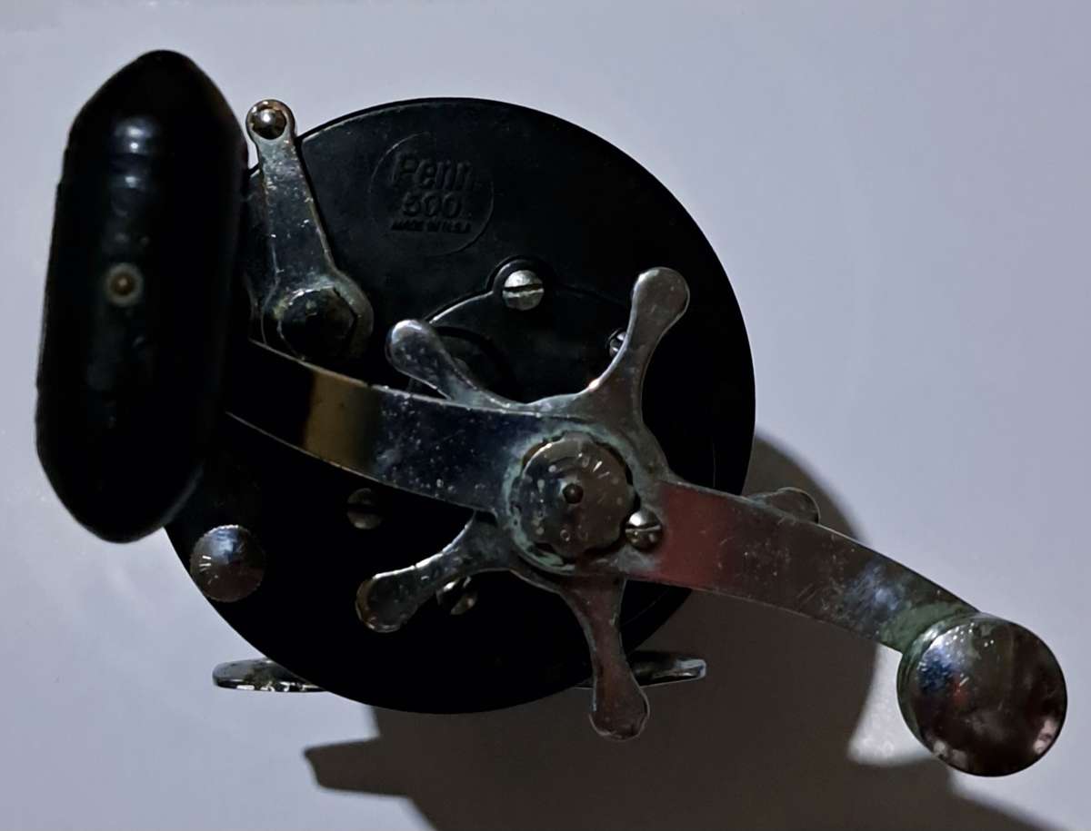 Vintage Penn-Jigmaster Black "Penn:500" Salt/Fresh Water. Reel  Made in USA.