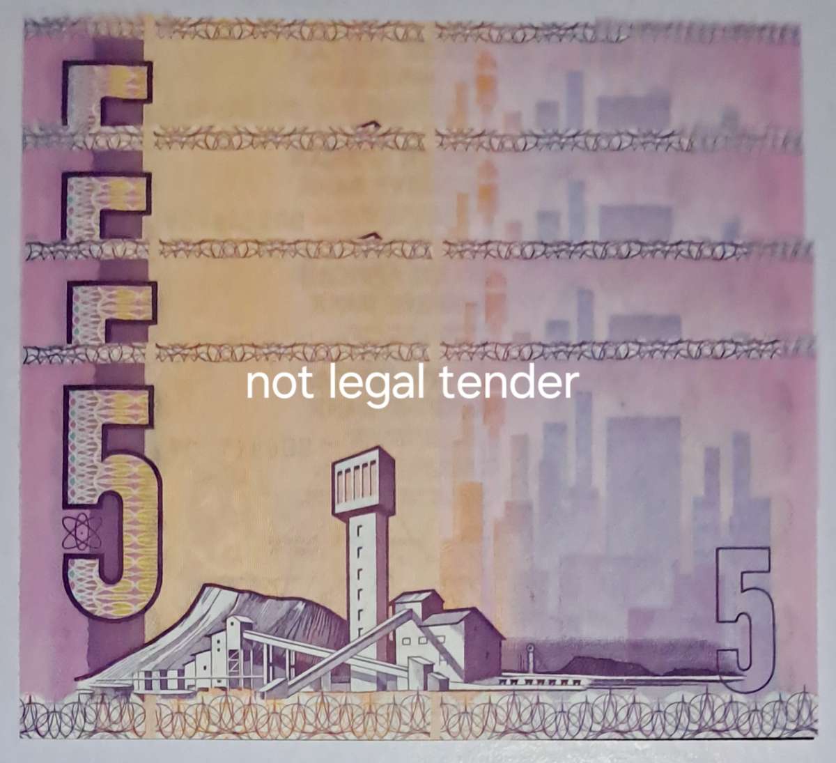 S.A. 4 Five Rand Bank Notes in Serail Number Sequence - BD6917807 to BD6917810. UNC Notes .