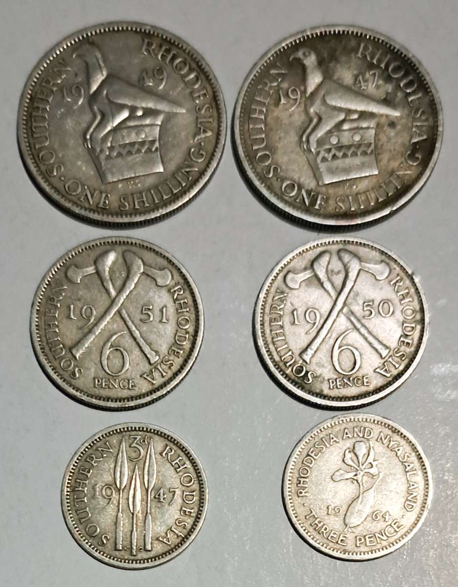 Southern Rhodesia coin Lot. 6 coins