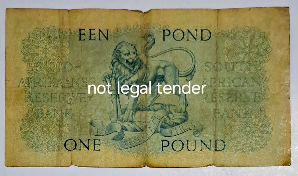 South Africa One Pound Bank Note - MH de Koch -  B322 450886 - 04. 03 .1958.