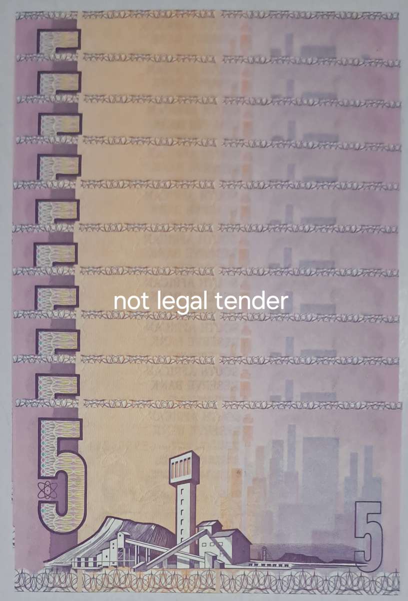 S.A. 10 Five Rand Bank Notes in Serail Number Sequence --CE 9556241 To CE 9556250 New UNC Notes.