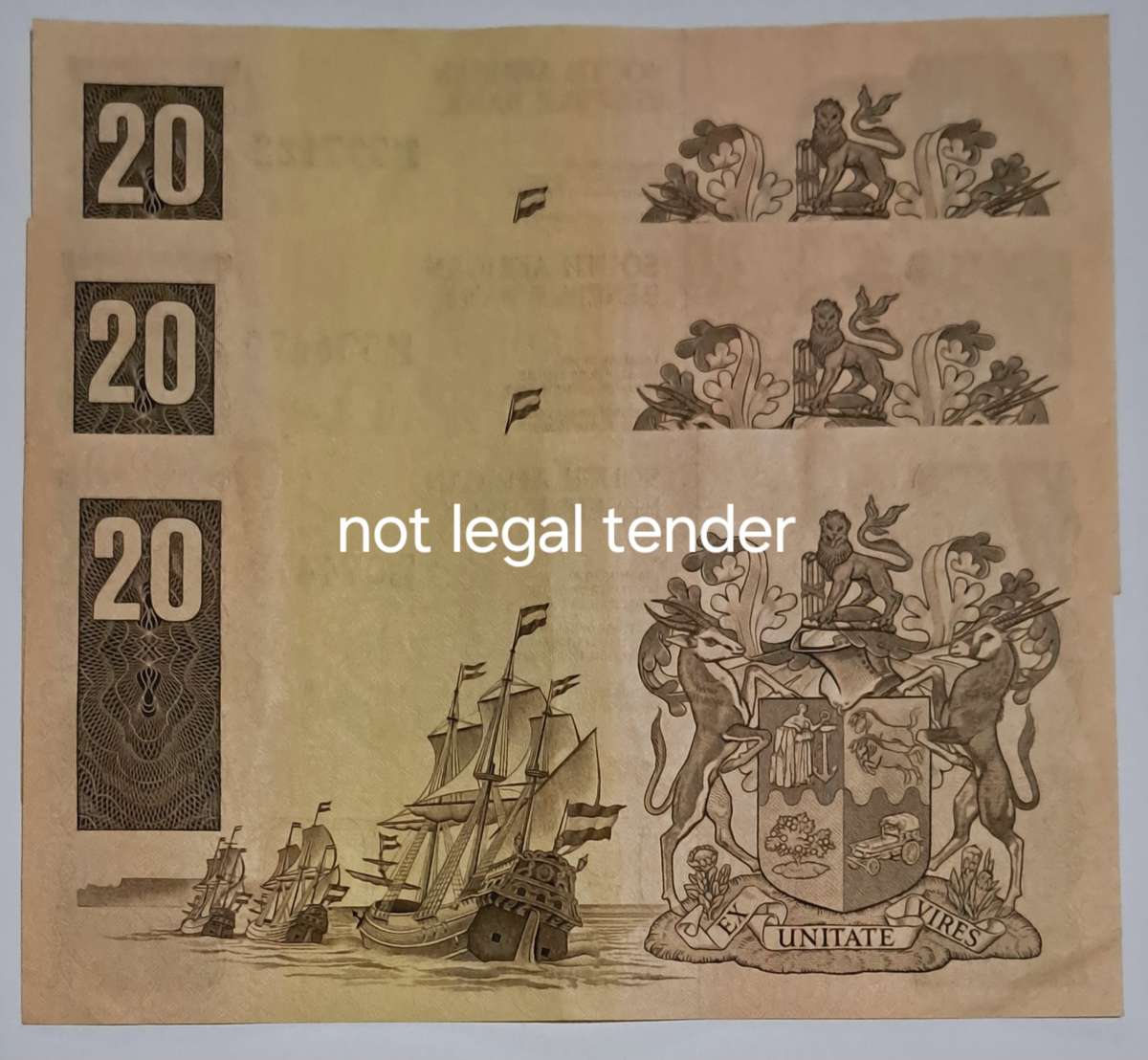 S.A. 3- Twenty Rand Bank Notes - GPC de Kock - "D467 "D468 "D469"-