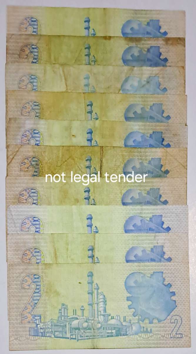 South Africa 10 Two Rand Bank Notes -" GPC de Kock "