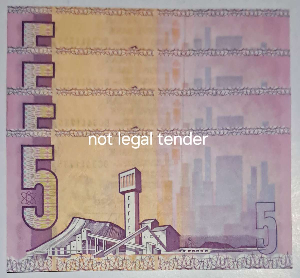 South Africa 4 Five Rand Bank Notes in Serail Number Sequence " BC 3411735 to BC 3411738" UNC Notes