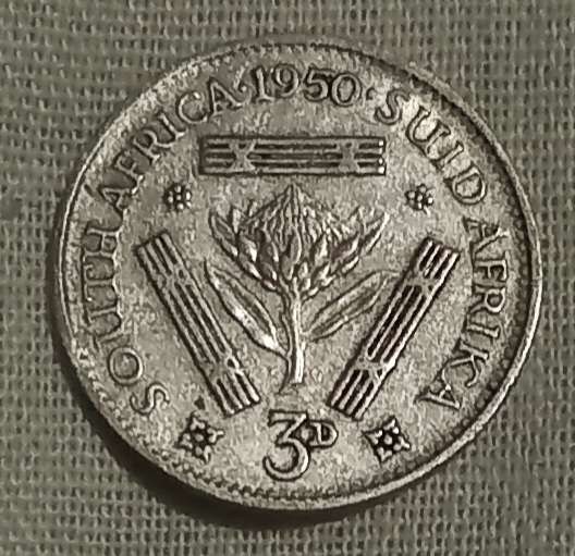 S.A. Threepence coin "1950" Silver