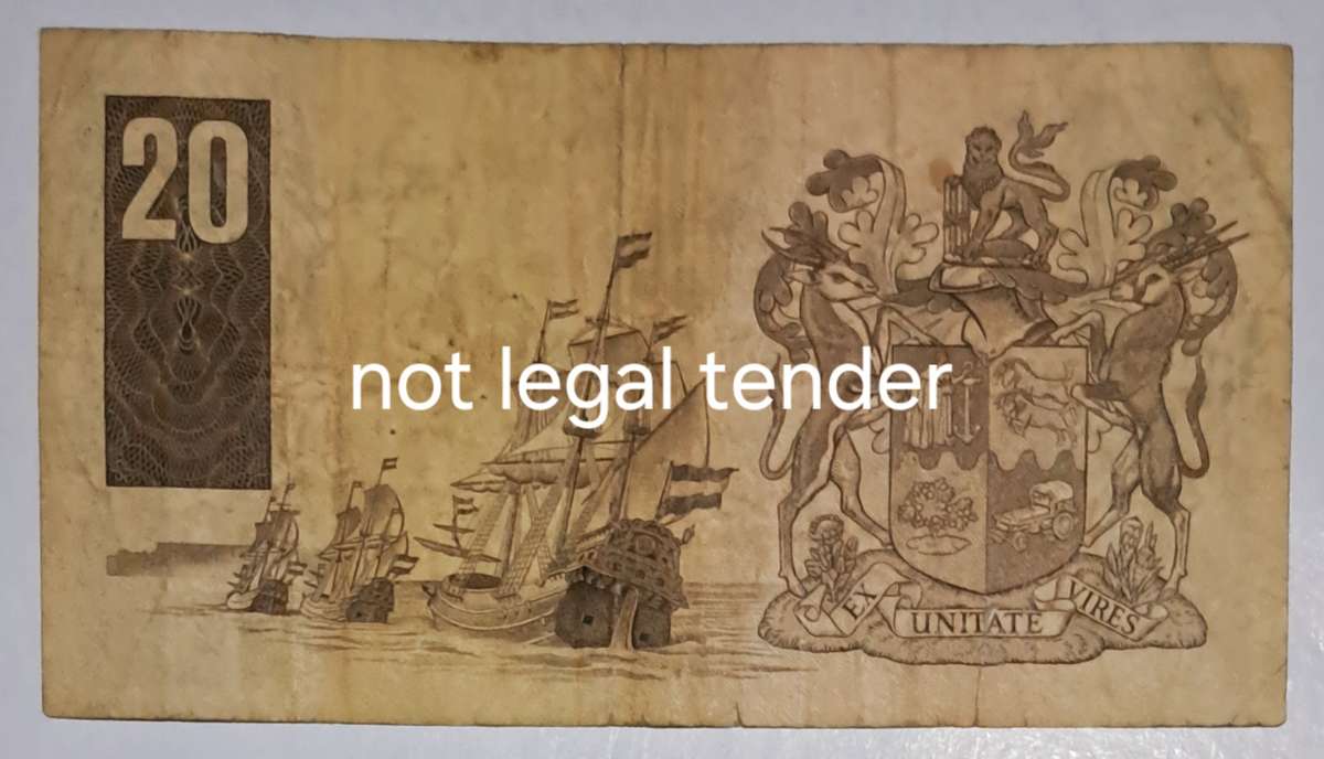 S.A. Twenty Rand   "Z-7 882407" Replacement Note.