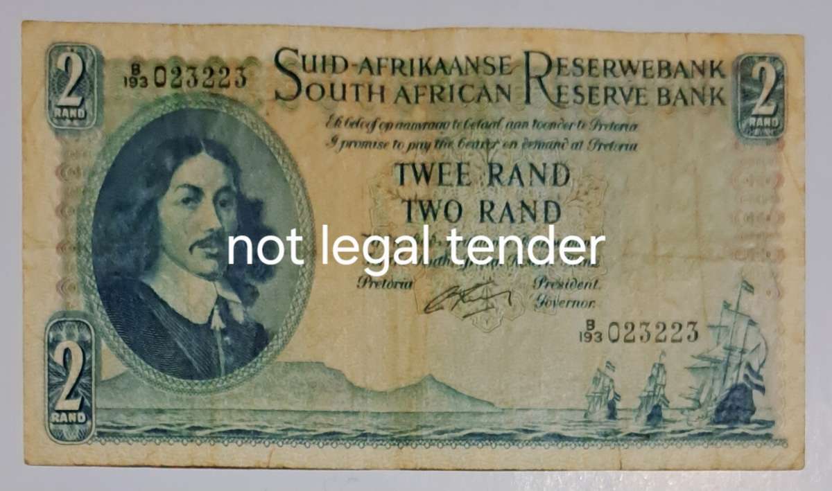 South Africa Two Rand Bank Note "G Rissik" B193 023223 "