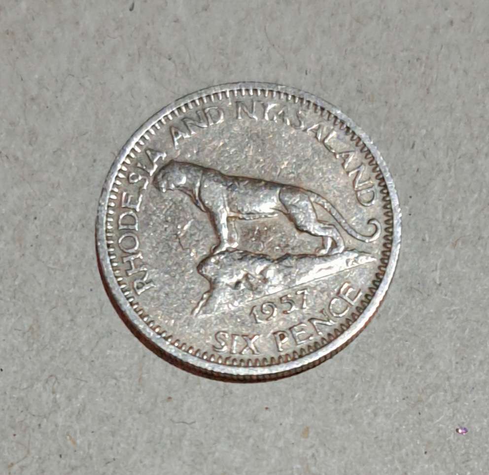 Rhodesia & Nyasaland Six Pence "1957"
