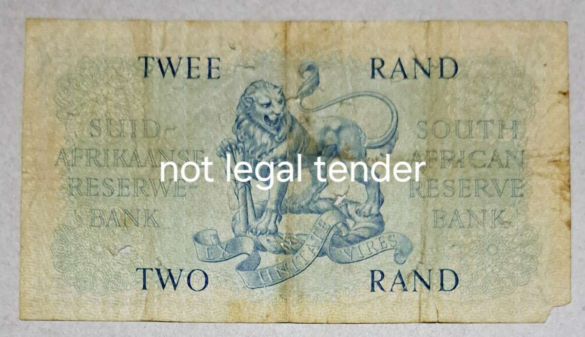 South Africa Two Rand Bank Note. " G Rissik " old note "