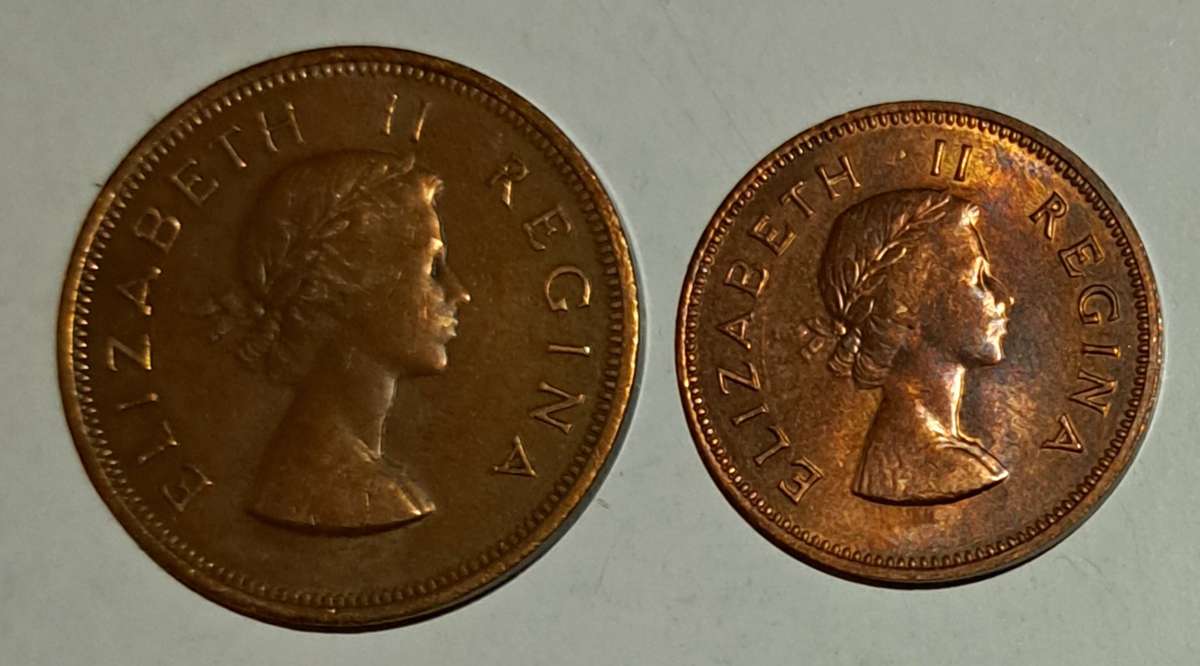 S.A. Union 1Penny & 1/2 Penny "1960" Set:  "Very Good Condition."SC 775"