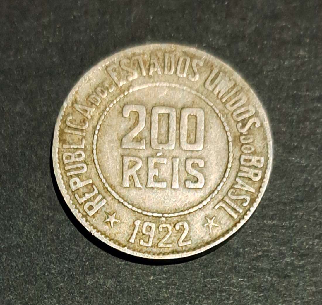 1922 Brasil "200 Reis." Great Coin"