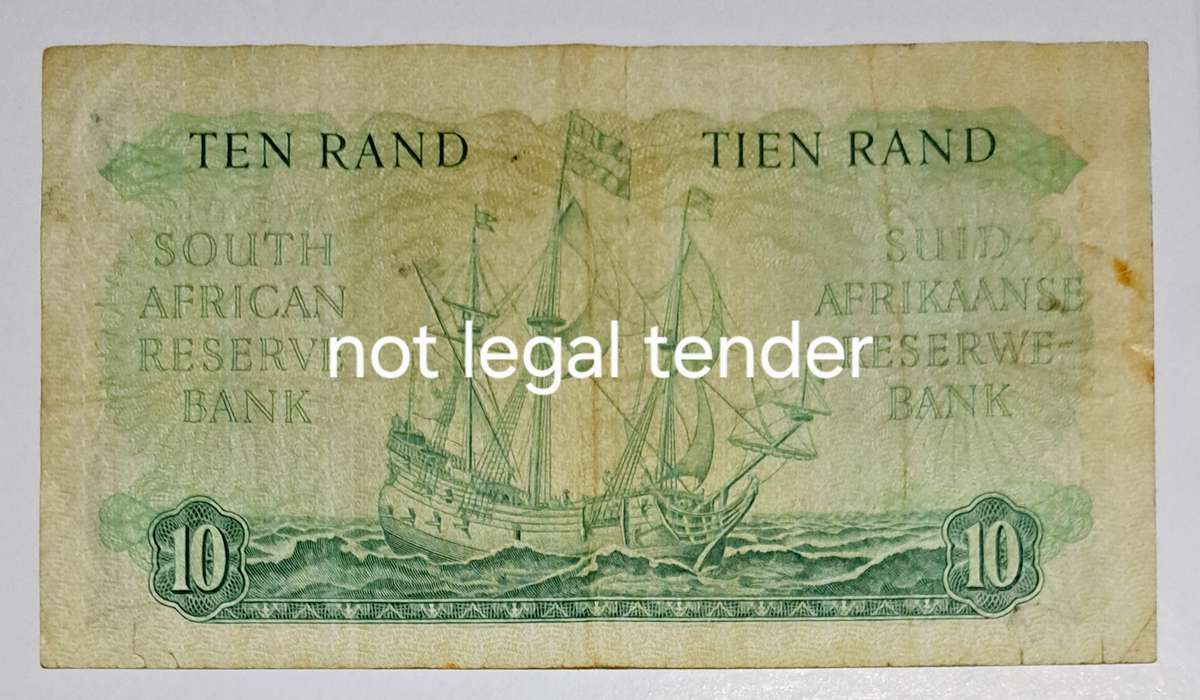 South Africa Ten Rand Bank Note "G Rissik " C42 826313 " Good Condition"