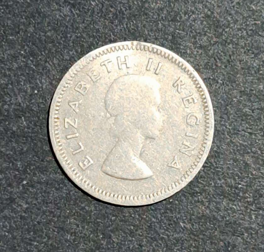 S.A.  1954 "3D " Threepence Silver coin " 431 "