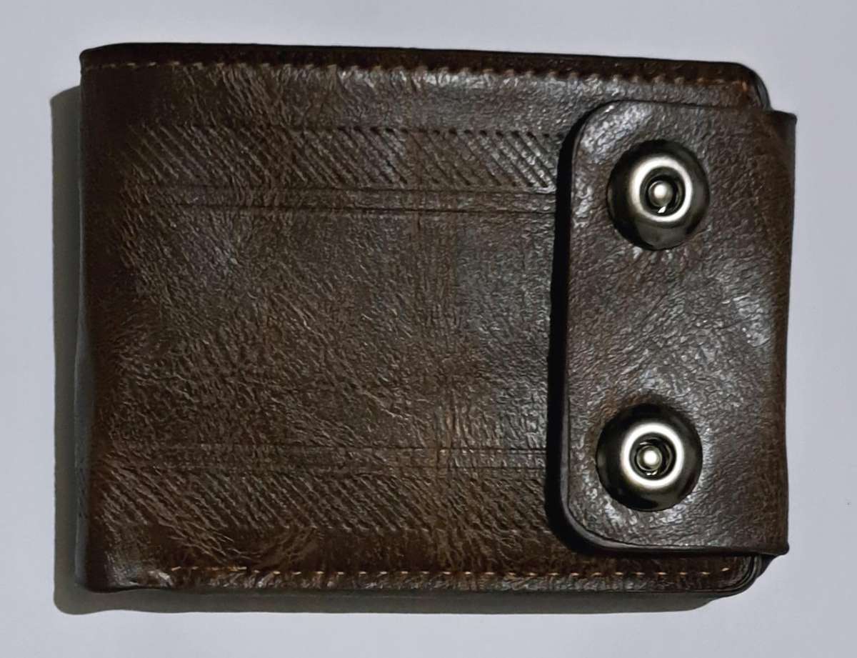 Men's Sleek Faux Leather Wallet "Dark Brown" A"