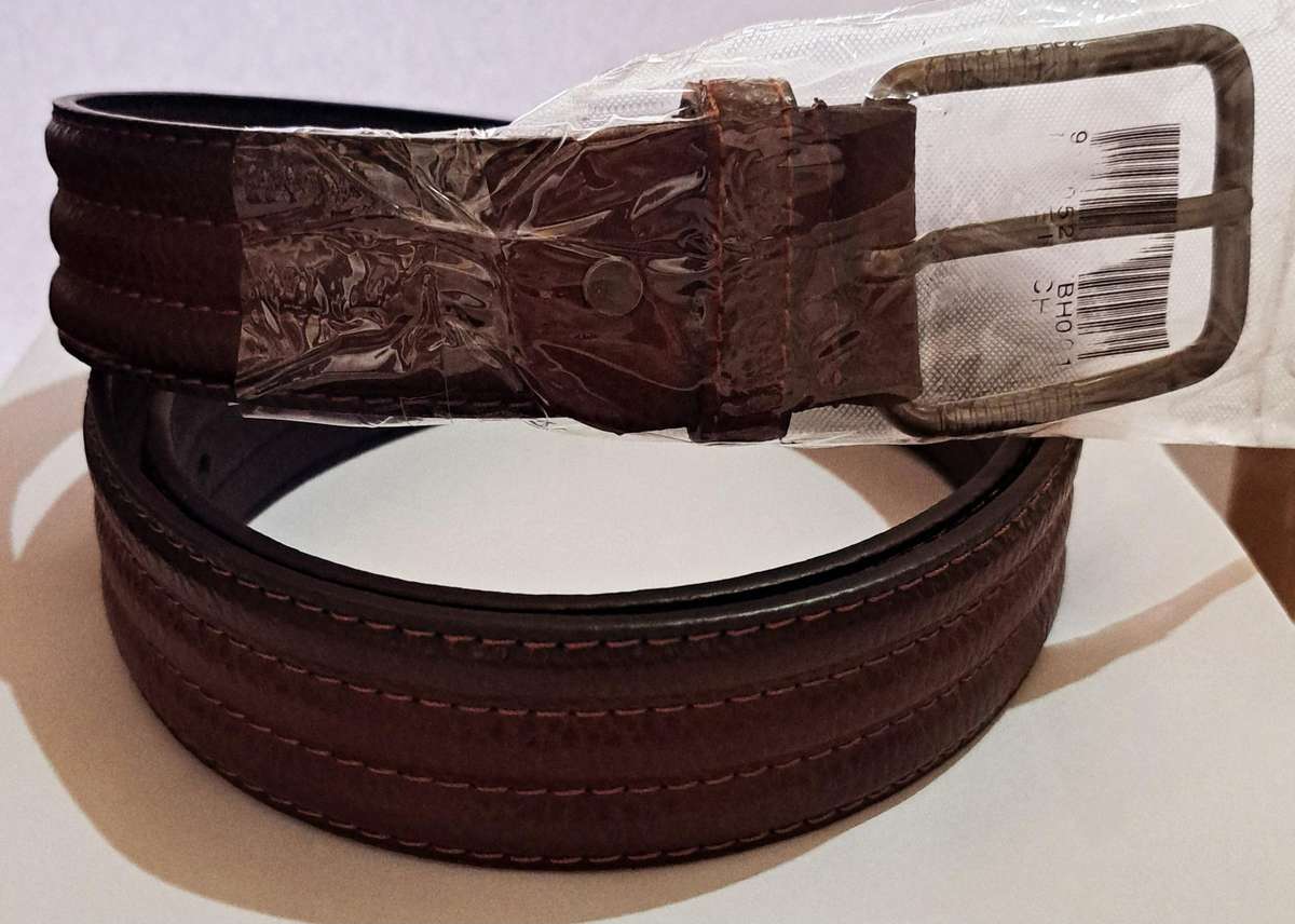 Men's Leather Belt Dark Brown  120cm/ Fit 34" -40" ) A " New "