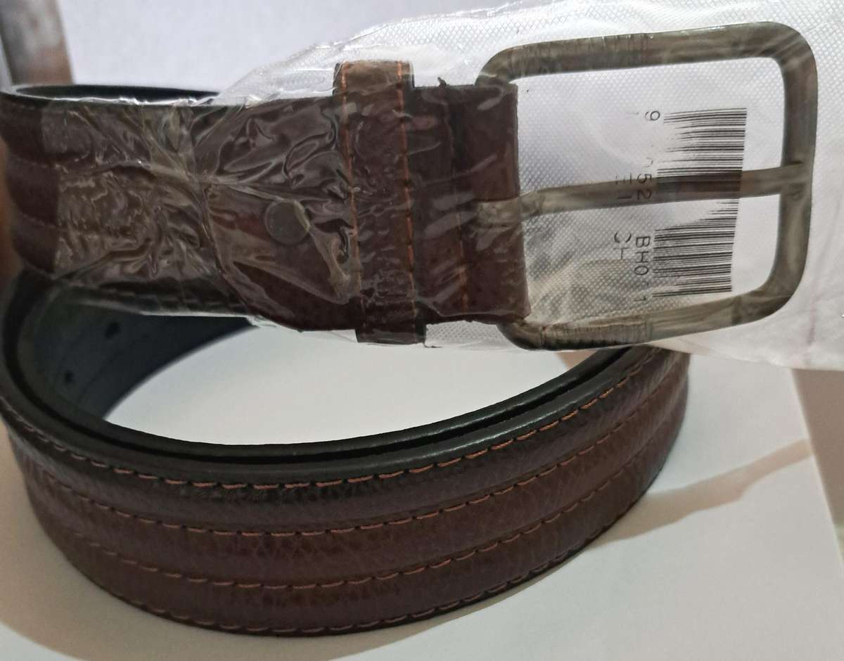 Men's Leather Belt Dark Brown  120cm/ Fit 34" -40" ) A " New "