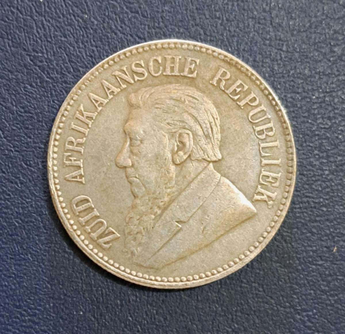 1897 S.A. Kruger Silver Plated "Half Crown"Historical Commemorative Coin. "A "