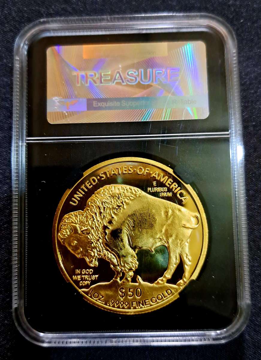 Limited Edition 2021 U.S. Buffalo $50 Commemorative Coin in Box .Gold Plated