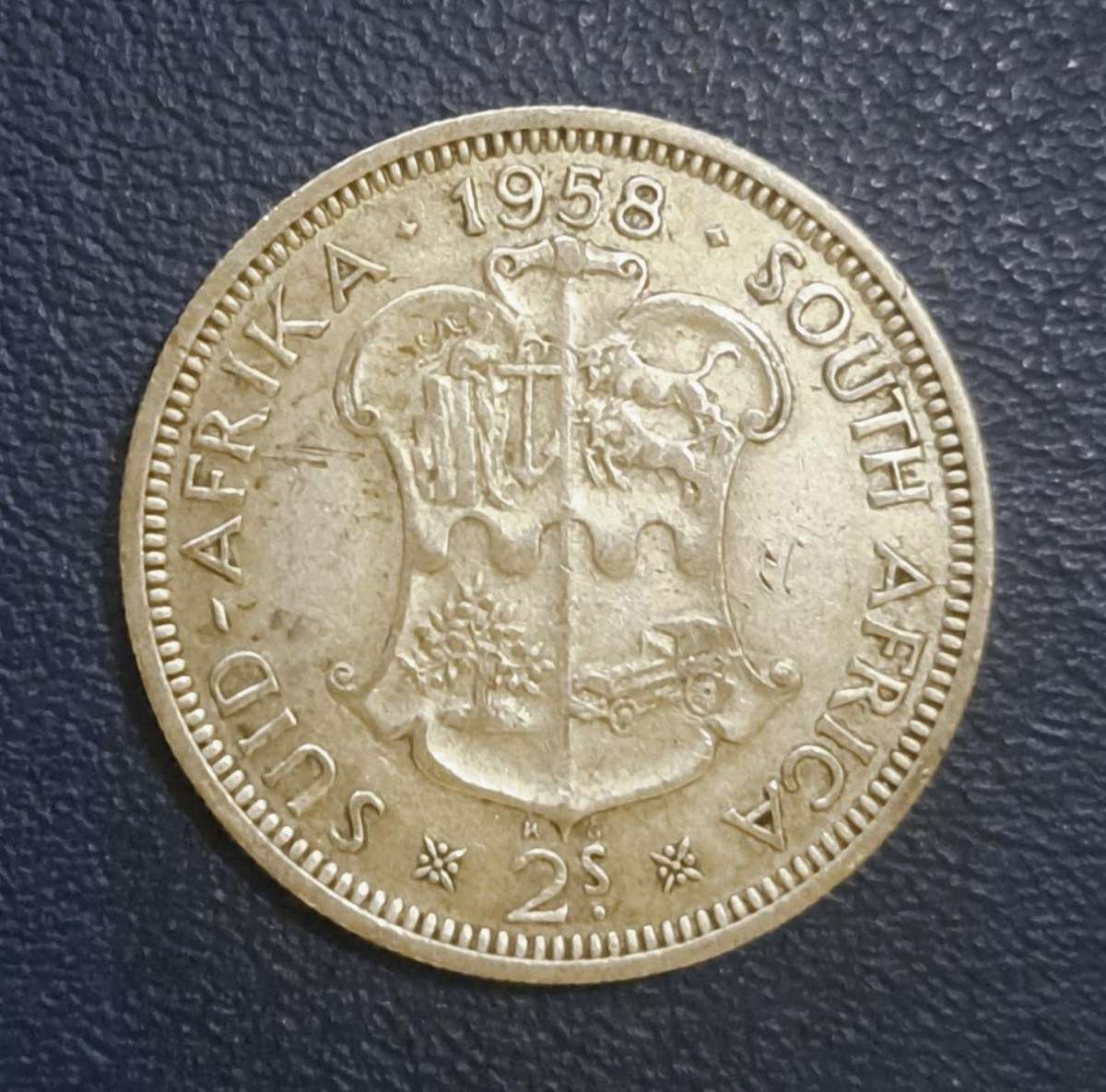 1958 Two Shillings Silver Coin.