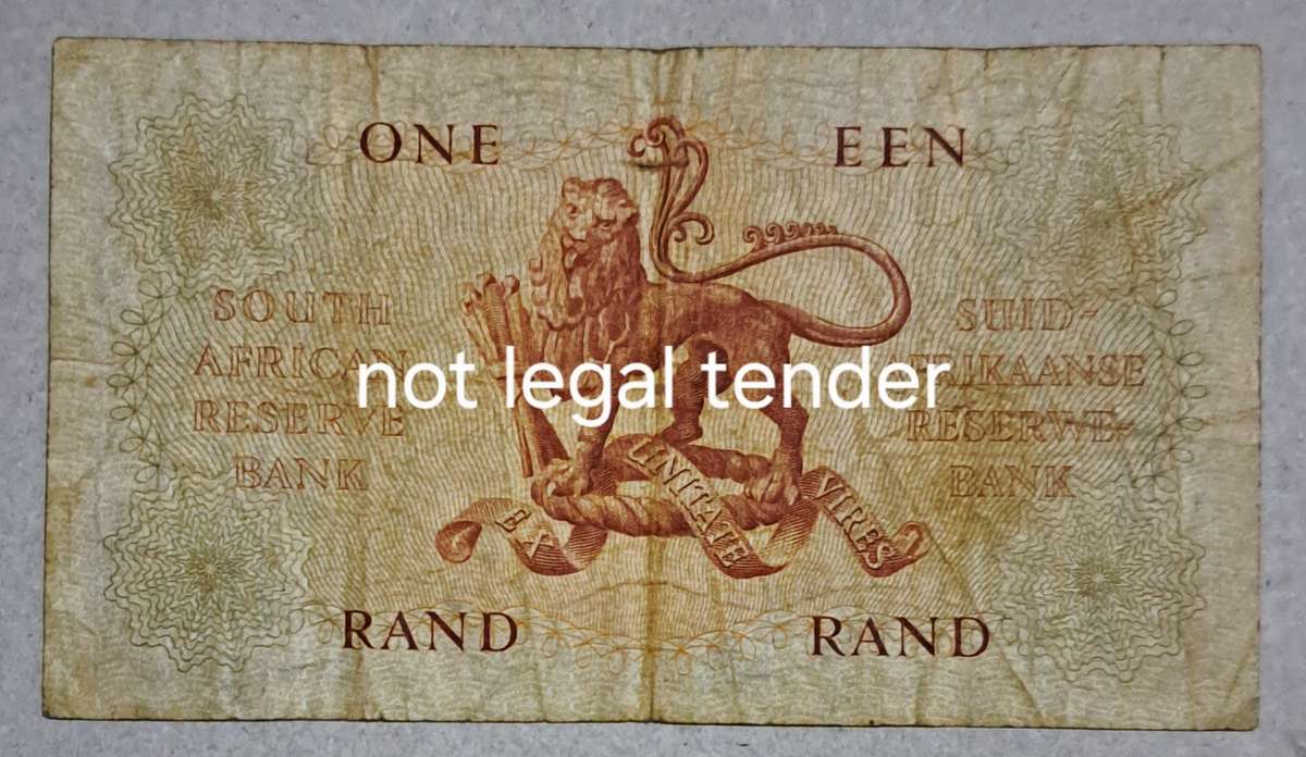 Union of South Africa One Rand Bank Note. " G Rissik " A97-751926