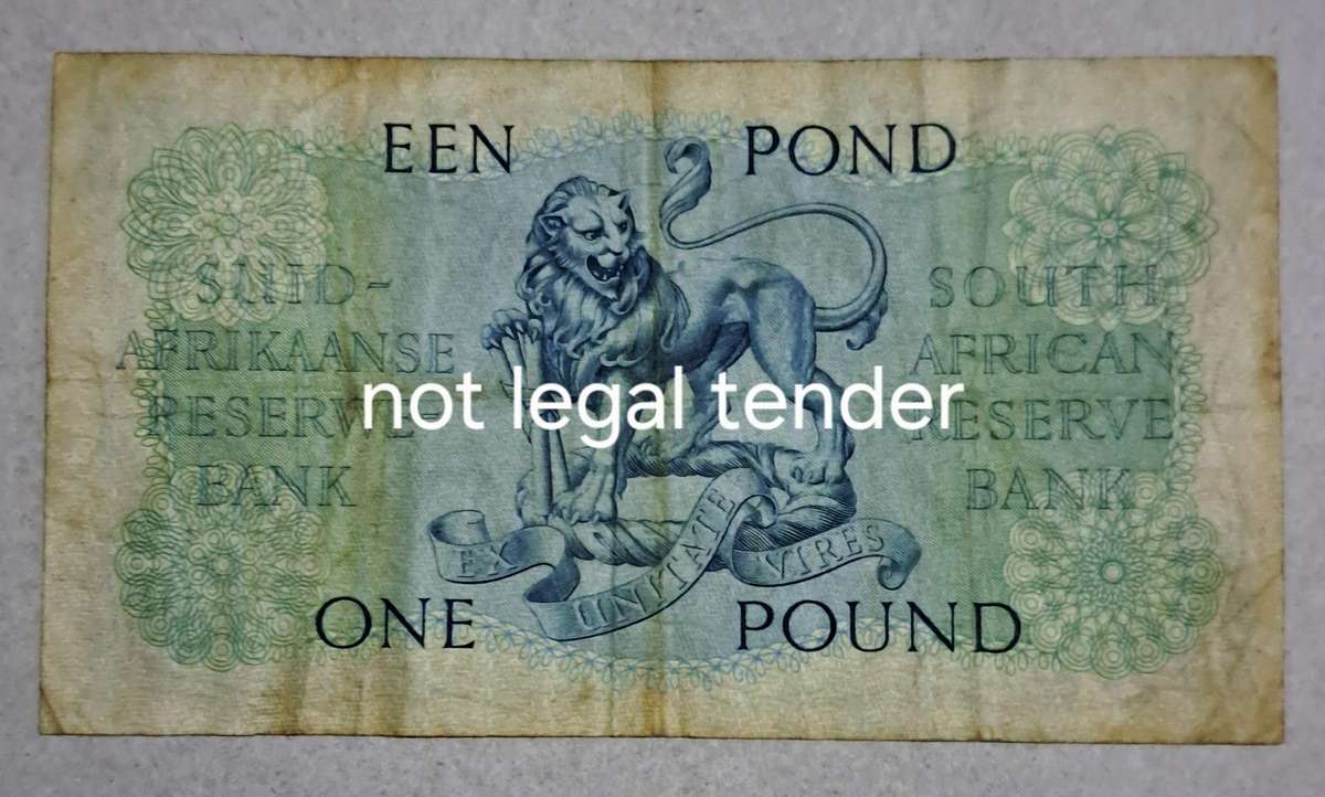 Union of South Africa One Pound Bank Note. B212-638139