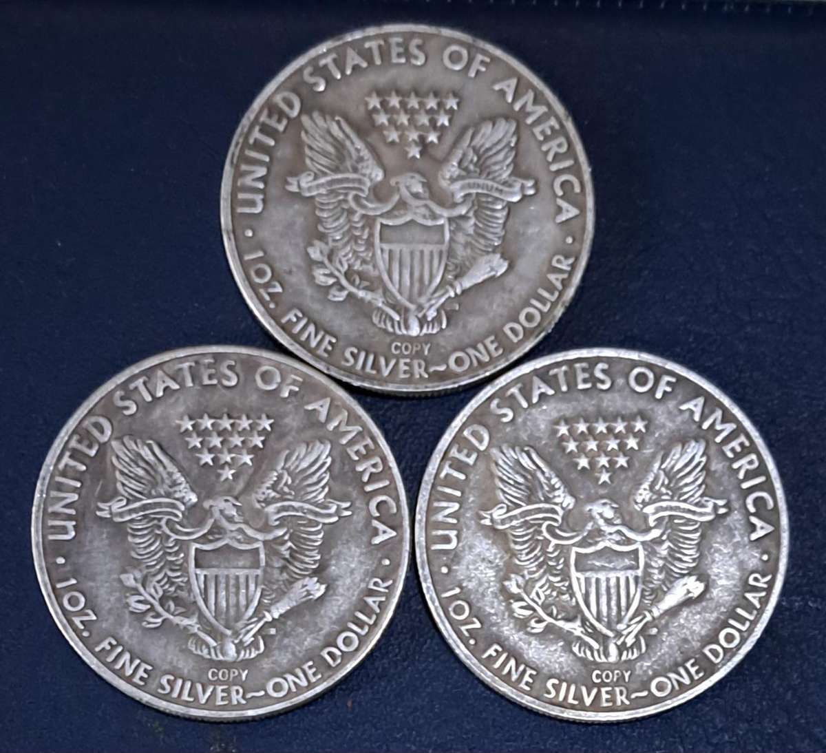 1900 USA Liberty Coin. Eagle Emblem. "3 Coin Set"  Commemorative Coins"  New