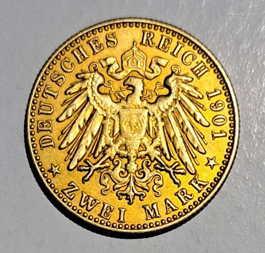 1901 German Prussia Zwei Mark Commemorative Coin New
