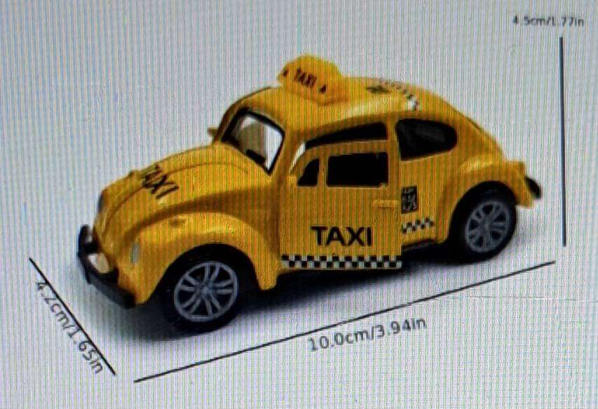 VW Beatles Full Set of 4 Vintage Alloy Car Models, Opening Doors, Police Car-Taxi & More.Super Cute.