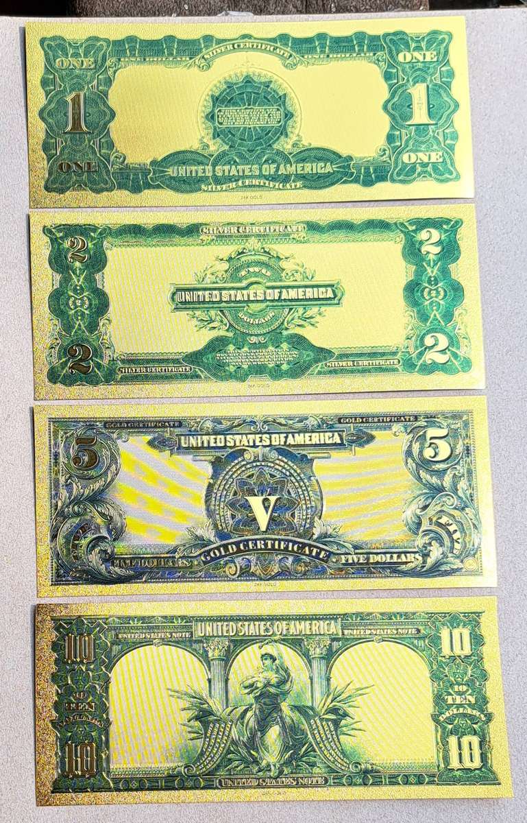 US Golden Foil Dollar Bills Form " 1899 & 1901 " Commemorative Bills " Amazing " High-Quality "
