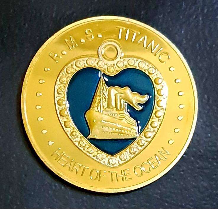 R.M.S.Titanic "Heart of the Ocean" 1895-1999 " Rose Morgan Dawson Blake Calvert Commemorative coin