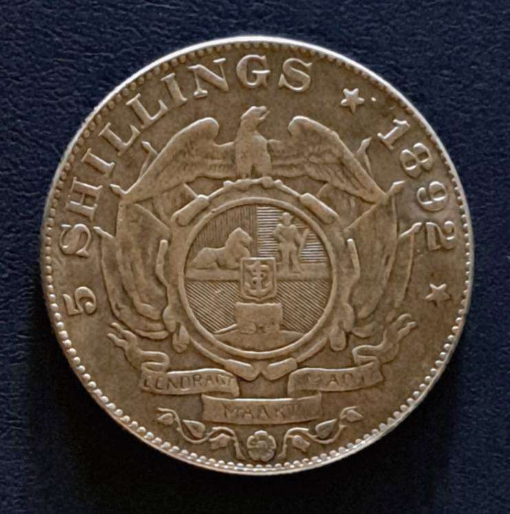 1892 S.A. Kruger  "5 Shillings" Crown "Commemorative Coin.  in Capsule