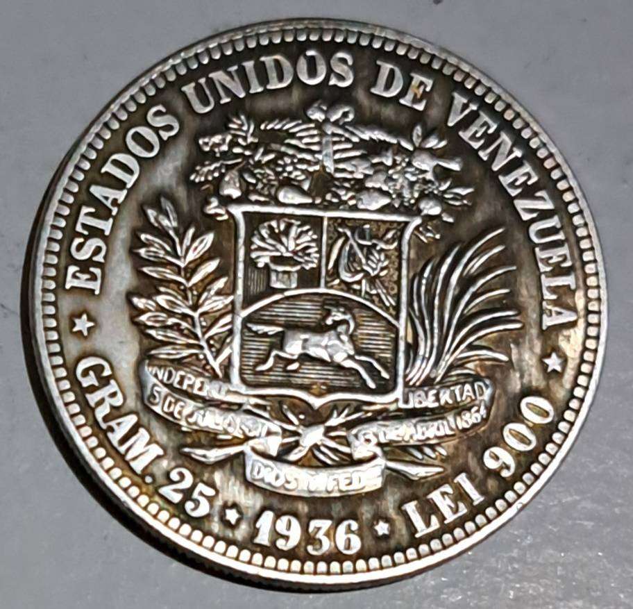 1936 Bolivar Vintage Commemorative Coin