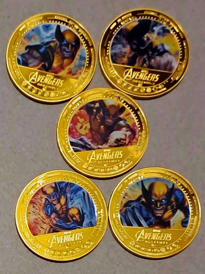 5.pcs Marvel Avengers Wolverine  Commemorative Coin Set New in Capsule's