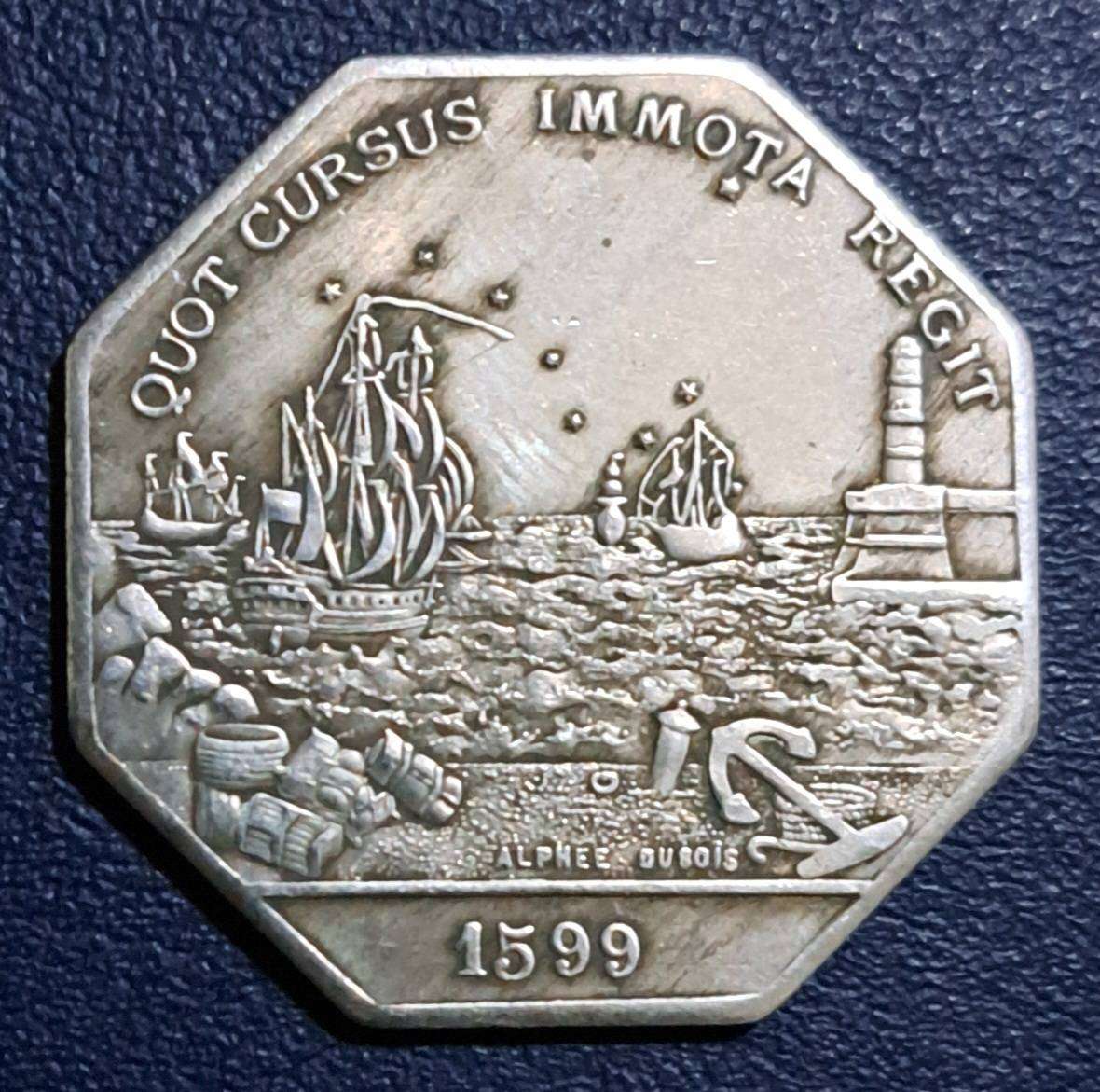 Marseille Chamber of Commerce 1599 Vintage Octagonal Commemorative Coin