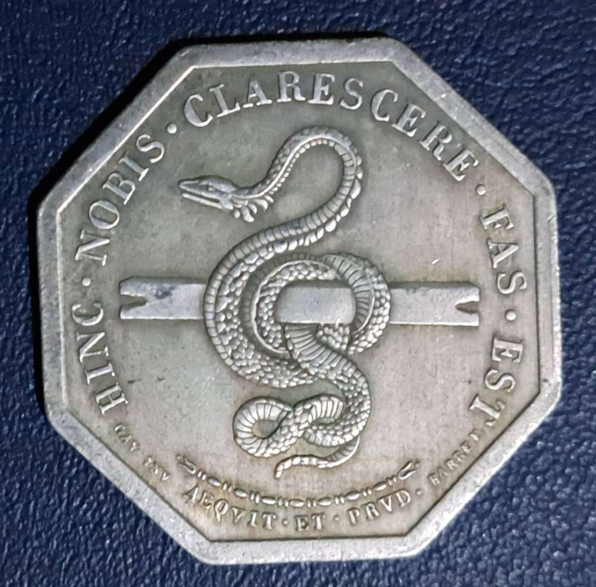 Vintage Octagonal Snake Commemorative Coin