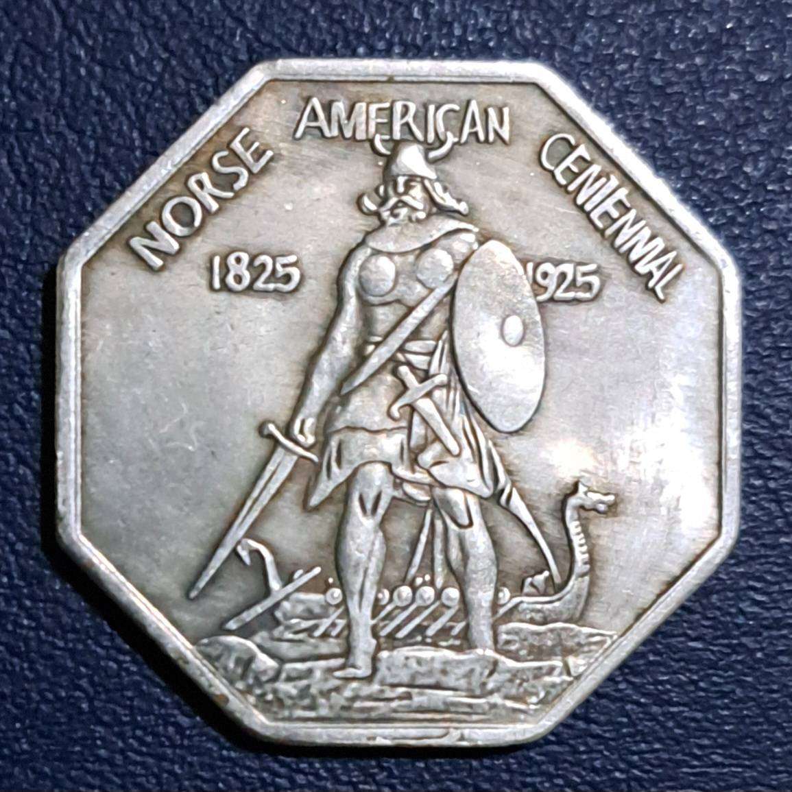 1825-1925 Vintage Octagonal Old Pirate & Ship Commemorative Coin