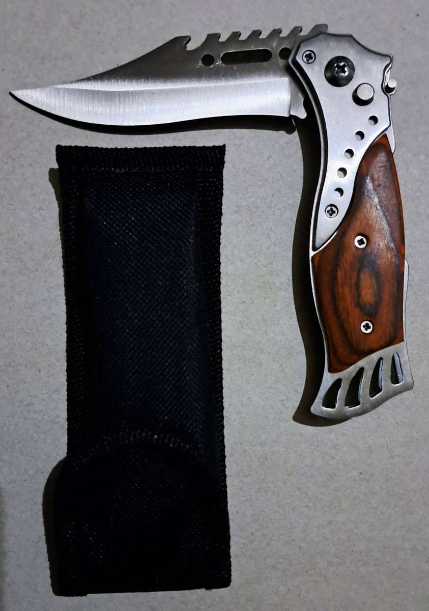 Hunting Pocket Flick Knife 20.cm & Belt Sheath New