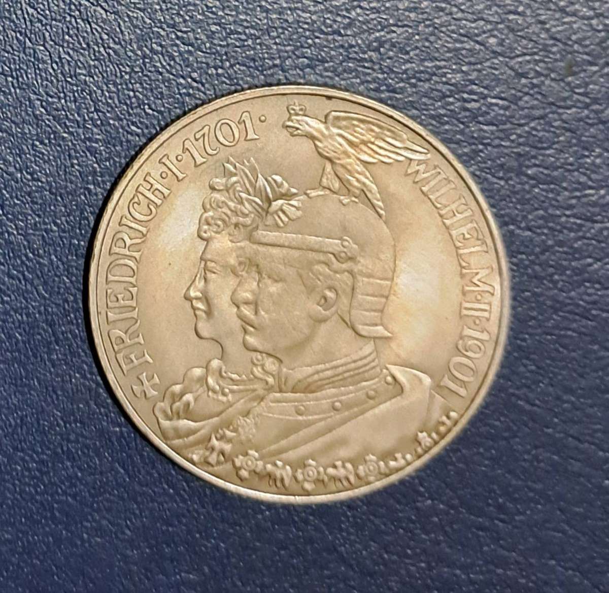 1901 German Prussia 5 Mark Commemorative Coin.