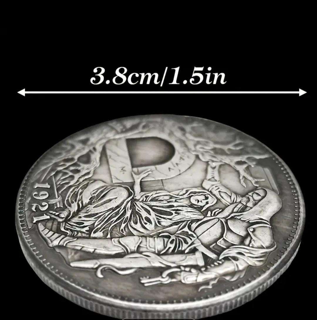 1921 Holy Grail Wandering Coin , Knight Drawn Sword